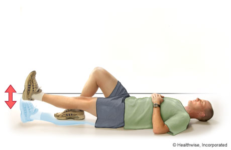 Straight-leg raise exercise for quadriceps (lying on the back) Straight-leg raise exercise for quadriceps (lying on the back)