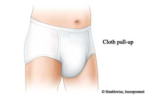 Cloth pull-up adult underwear. Cloth pull-up adult underwear.