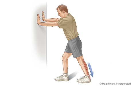 Calf stretch (standing with hands on wall) Calf stretch (standing with hands on wall)