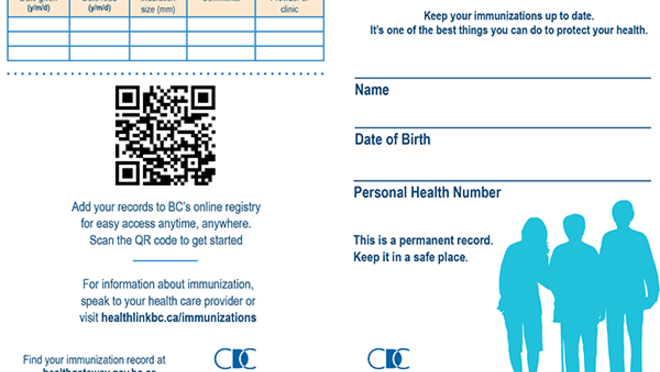 adult immunization record card screenshot